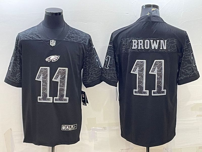 Men Philadelphia Eagles #11 Brown Black Reflector 2022 Nike Limited NFL Jersey->women nfl jersey->Women Jersey